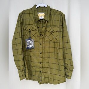 Boy’s NWT Dixxon Olive Green Windowpane Shirt Jacket
